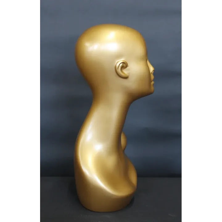 Female Gold Mannequin Head MM-MH1-GD