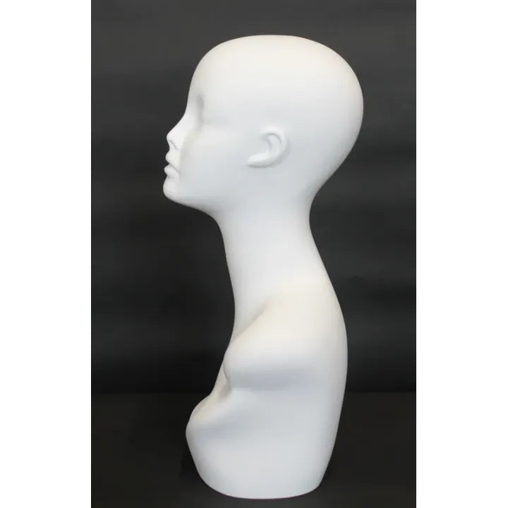 Female Matte White Mannequin Head MM-MH1-WT