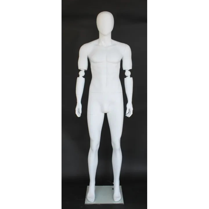 Male White Mannequin with Movable Elbows MM-SFM38E-WT