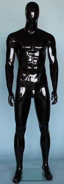 Black Male Egghead Mannequin MM-SFM51E-HB - Mannequin Mall