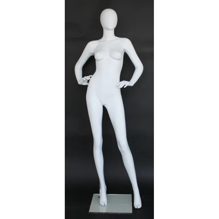 Female Egghead Matte White Mannequin MM-SFW70E