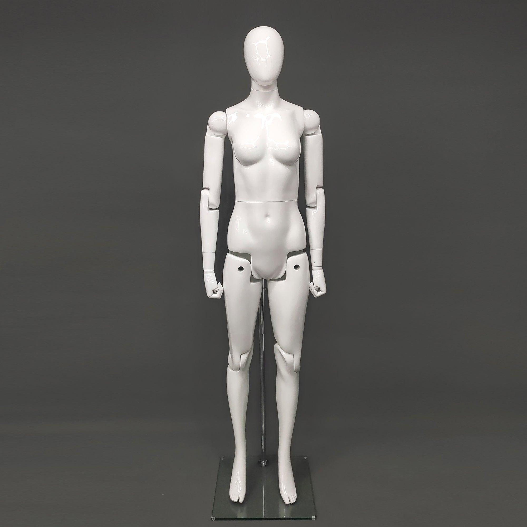 Female White Abstract Posable Mannequin MM-FM01-WEG - Mannequin Mall