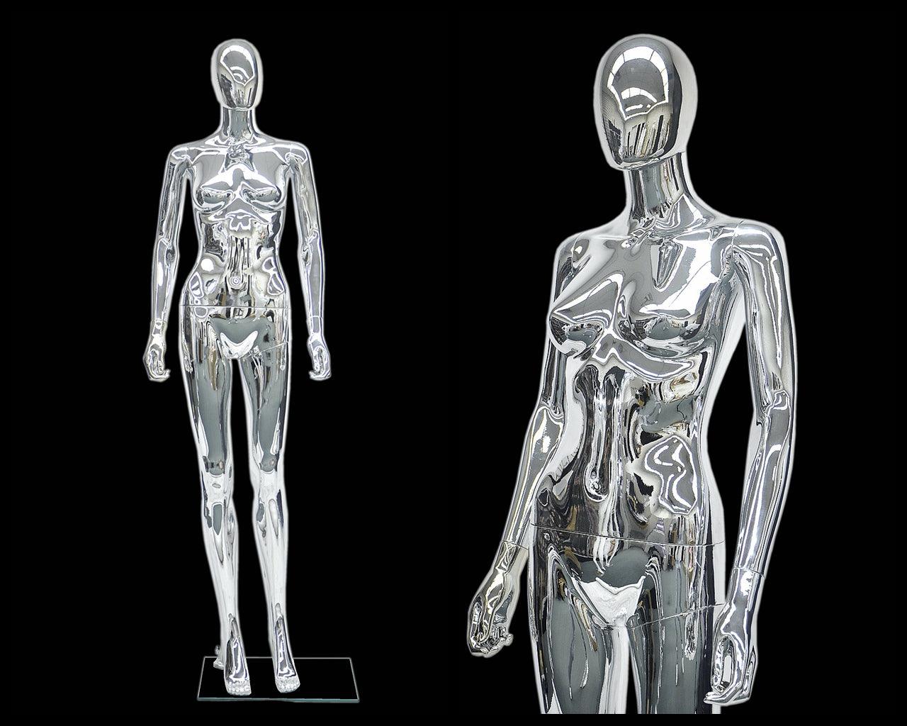 Female Chrome Mannequin MM-PS-SF6SCEG - Mannequin Mall
