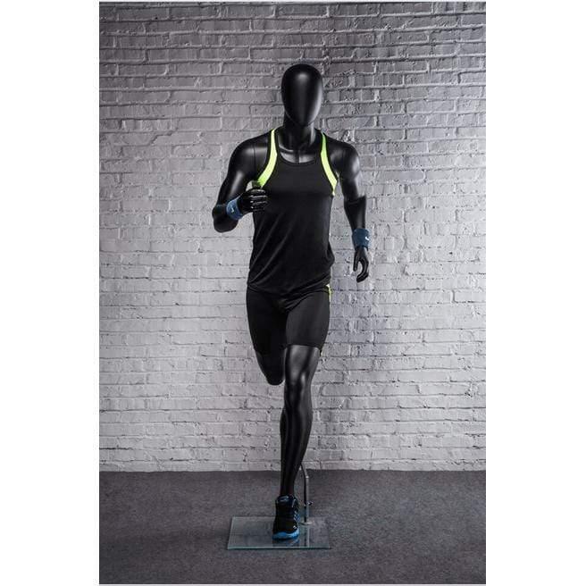 Athletic Black Male Running Mannequin MM-PB5BK2 - Mannequin Mall