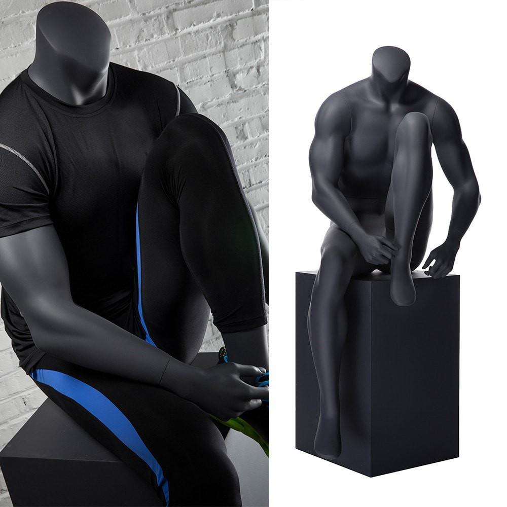 Athletic Headless Male Sitting Mannequin MM-NI5 - Mannequin Mall