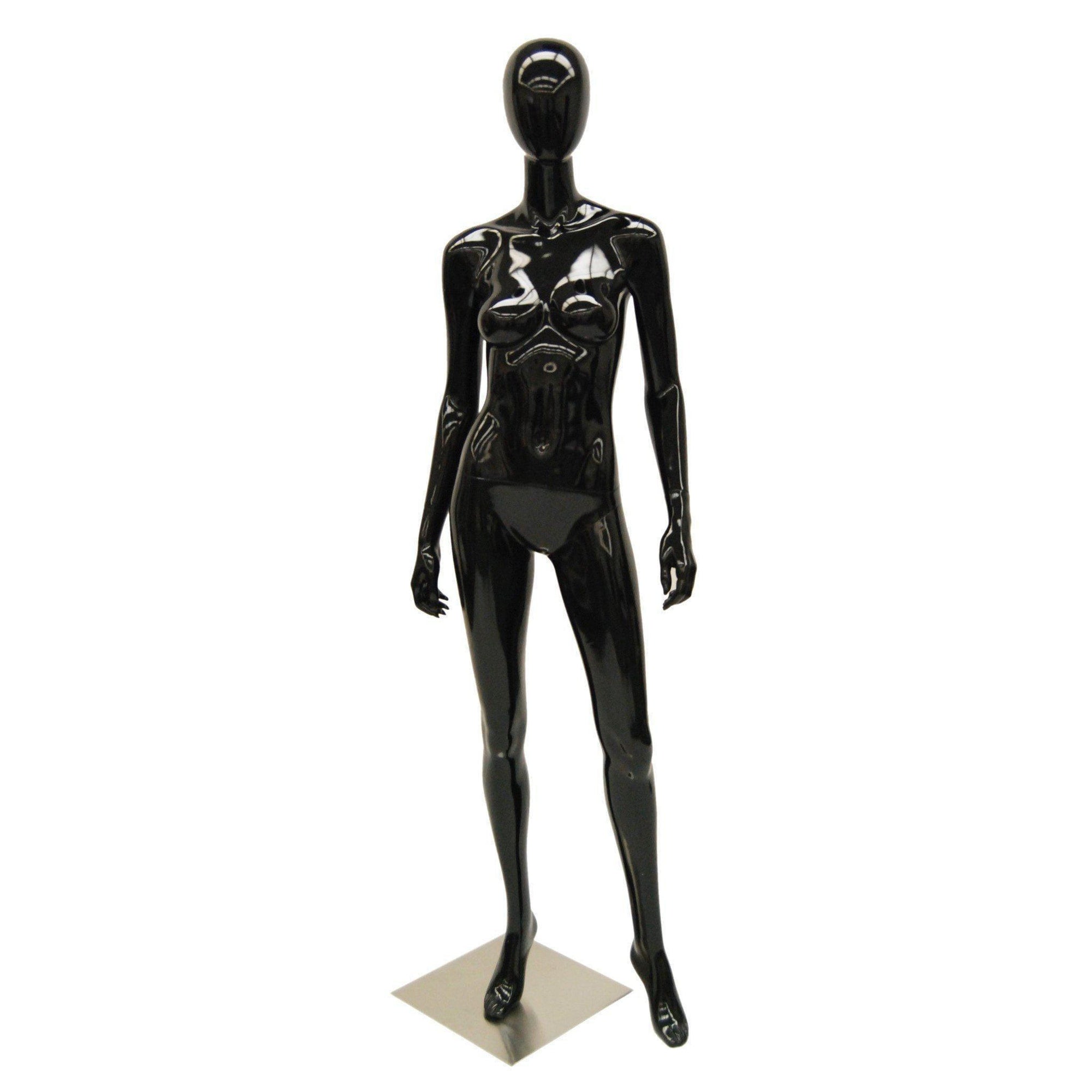 Black Female Egghead Mannequin MM-A3BK1 - Mannequin Mall