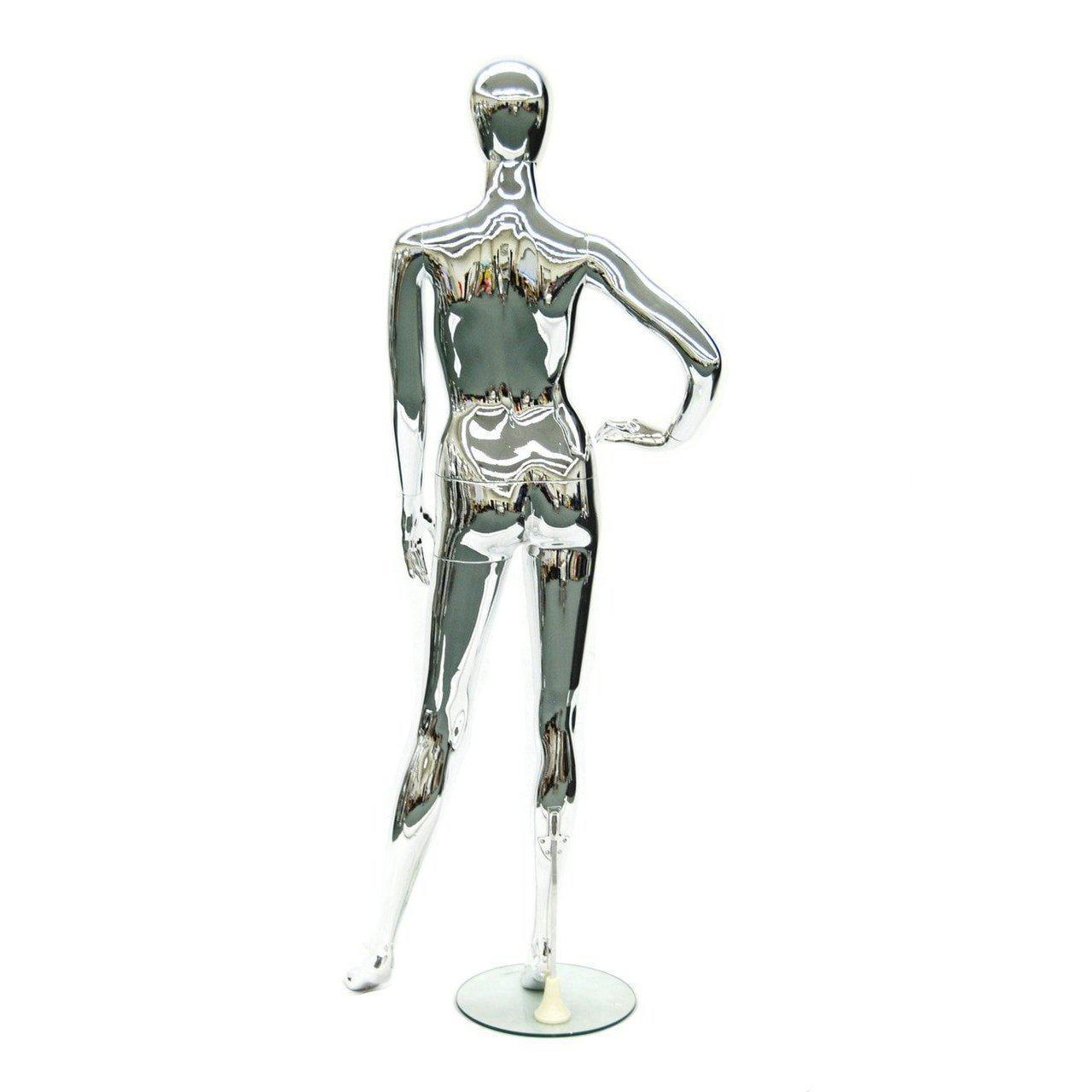 Female Chrome Mannequin MM-8013 - Mannequin Mall