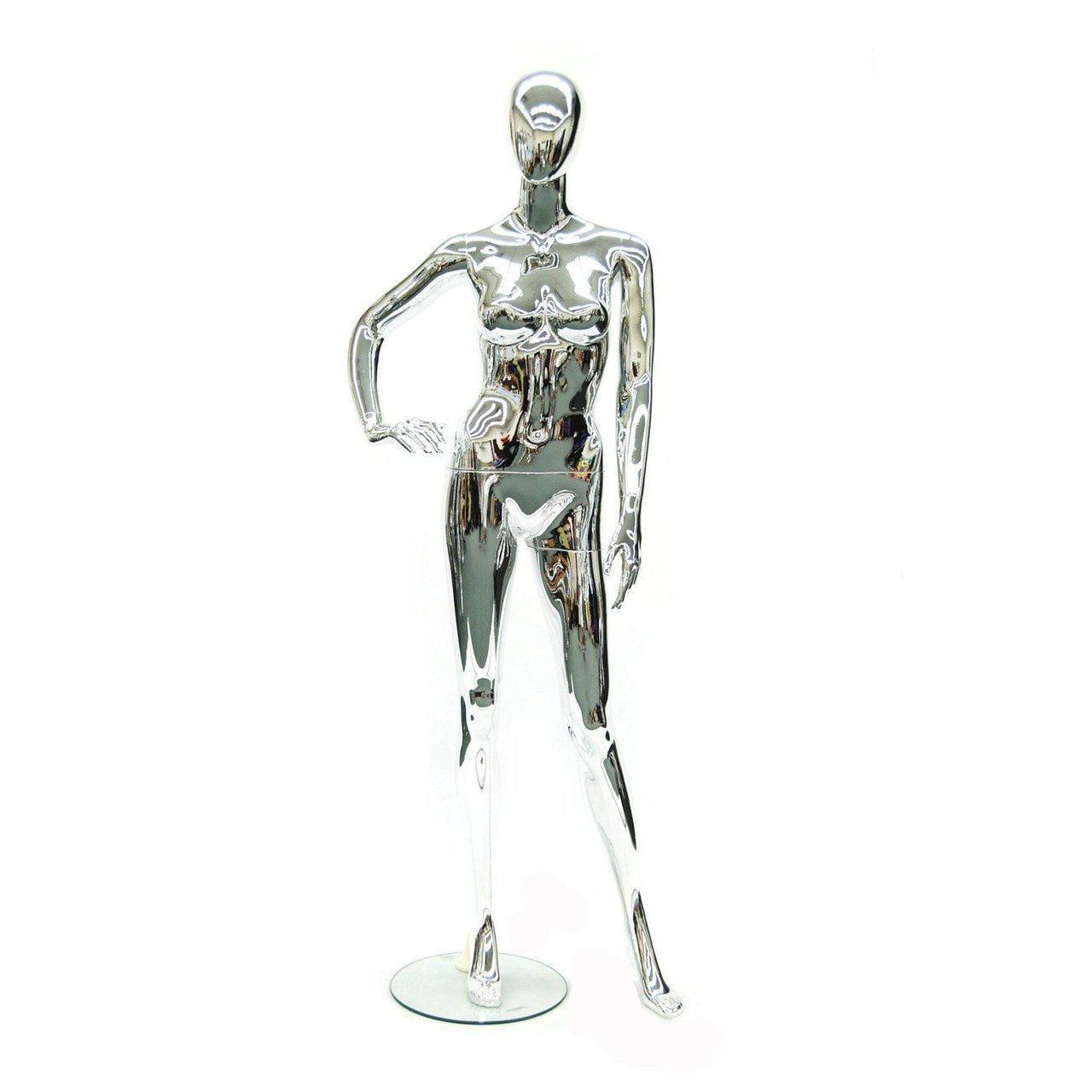 Female Chrome Mannequin MM-8013 - Mannequin Mall