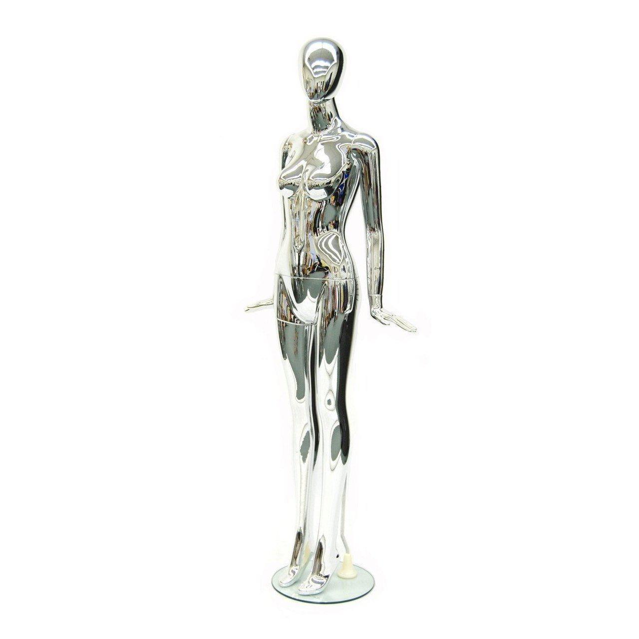 Female Chrome Mannequin MM-A11 - Mannequin Mall