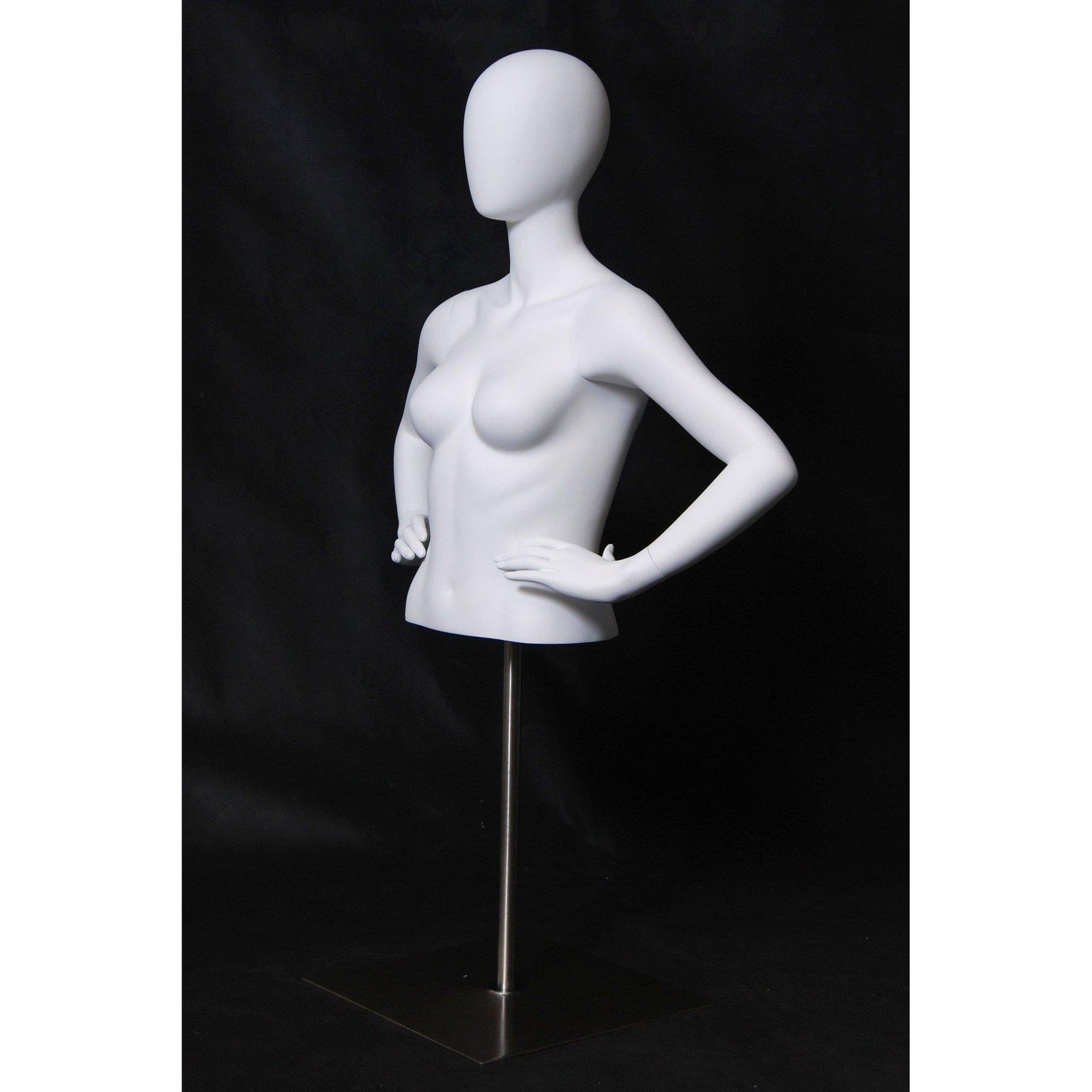 Female Egghead Mannequin Torso with Arms MM-EGTFBA - Mannequin Mall