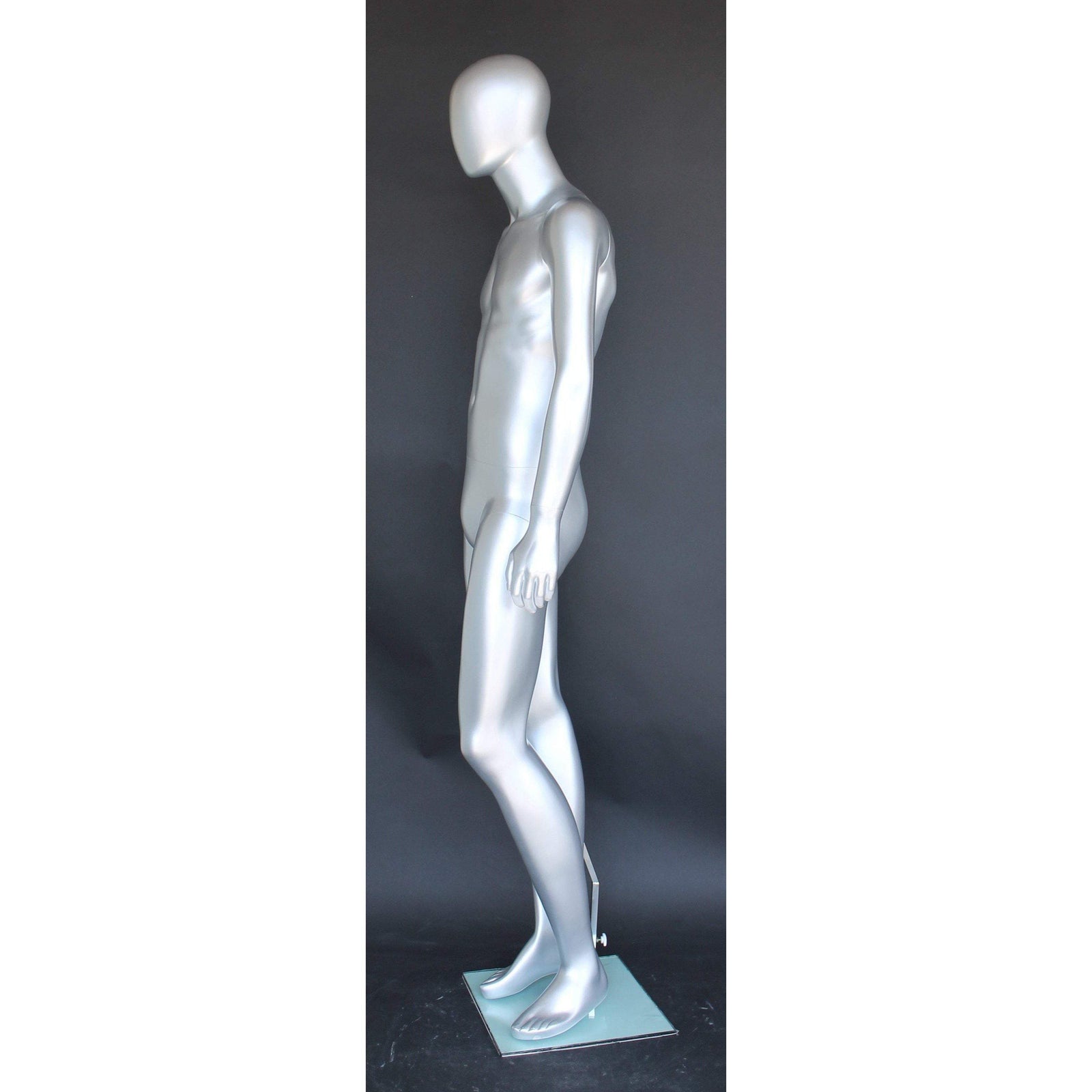Silver Egghead Male Mannequin MM-SFM26E-ST - Mannequin Mall
