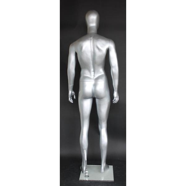 Silver Egghead Male Mannequin MM-SFM29E-ST - Mannequin Mall