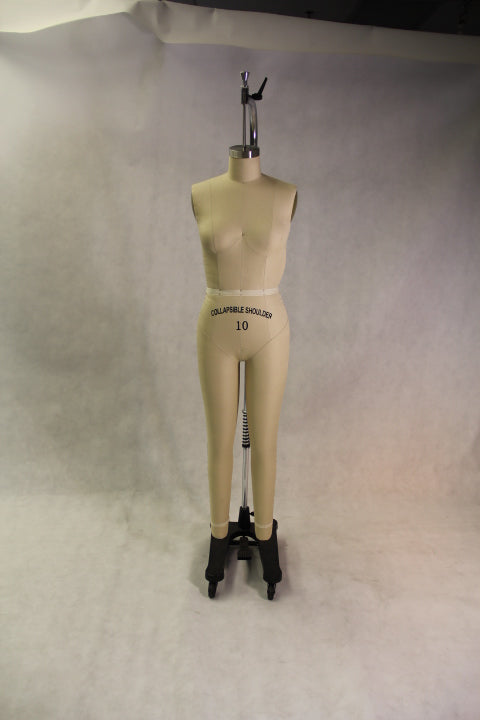 Female Full Body Professional Dress Form with Collapsible Shoulders