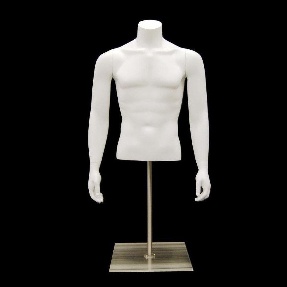 Male Mannequin Torso w/ Base MM-EGTMSABW - Mannequin Mall
