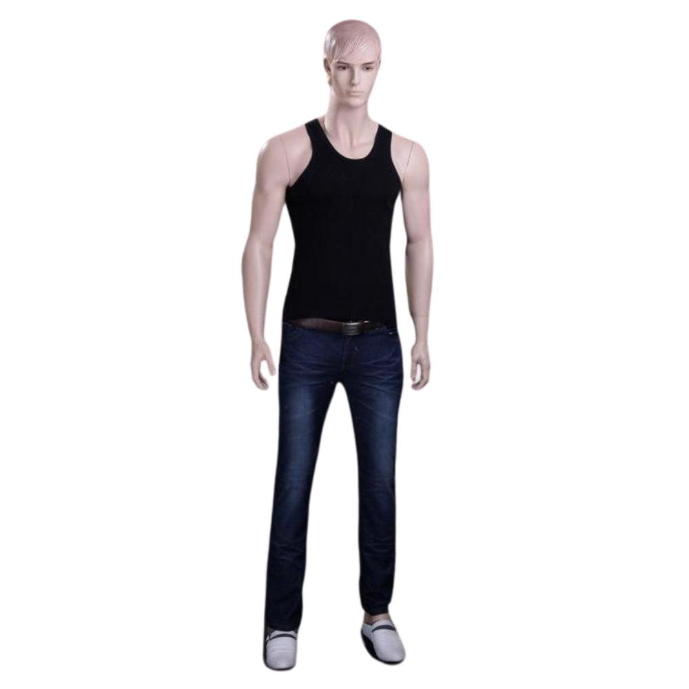 Plus Size Adult Male Mannequin With Realistic Face and Molded Hair