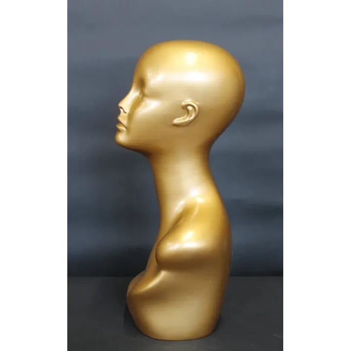 Female Gold Mannequin Head MM-MH1-GD