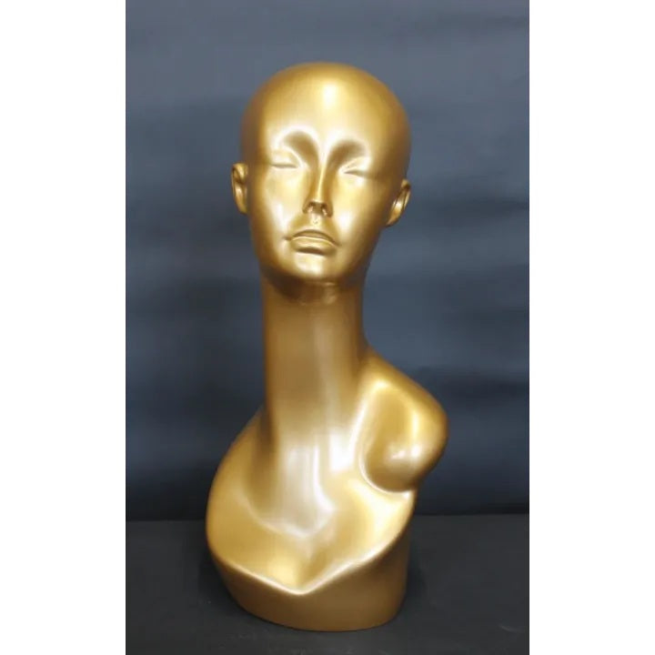 Female Gold Mannequin Head MM-MH1-GD