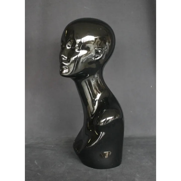 Female Glossy Black Mannequin Head MM-MH1-HB