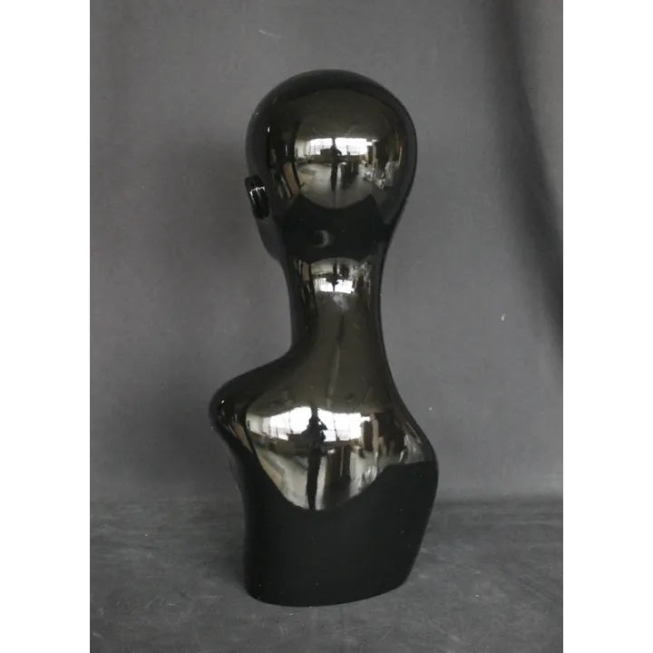 Female Glossy Black Mannequin Head MM-MH1-HB