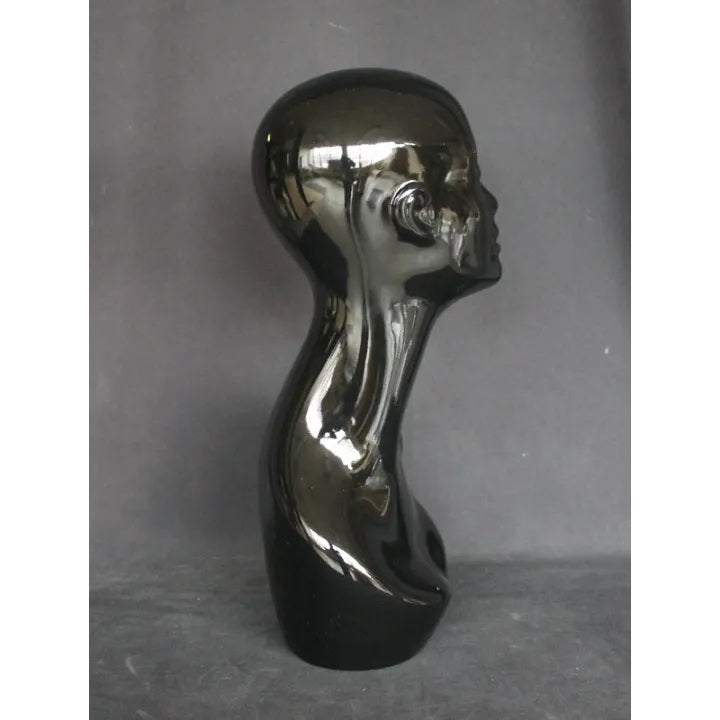 Female Glossy Black Mannequin Head MM-MH1-HB