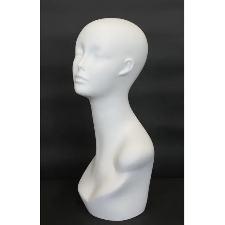 Female Matte White Mannequin Head MM-MH1-WT