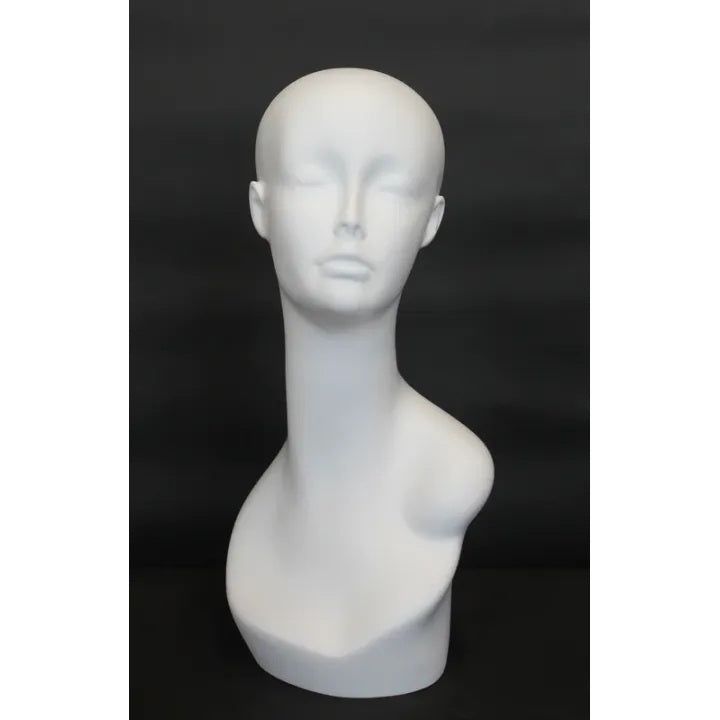 Female Matte White Mannequin Head MM-MH1-WT