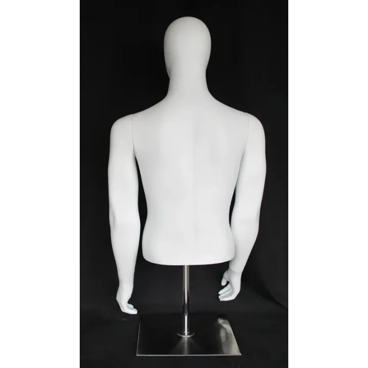 Male Egghead Mannequin Torso with Base MM-MT66E-WM