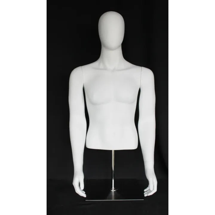 Male Egghead Mannequin Torso with Base MM-MT66E-WM