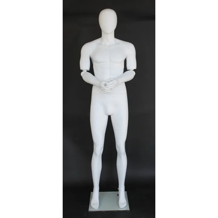 Male White Mannequin with Movable Elbows MM-SFM38E-WT