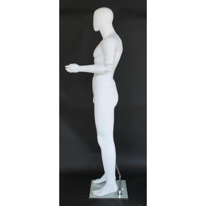 Male White Mannequin with Movable Elbows MM-SFM38E-WT
