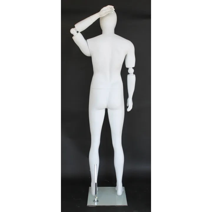 Male White Mannequin with Movable Elbows MM-SFM38E-WT