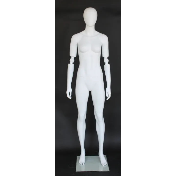Female White Mannequin with Movable Elbows MM-SFW38E-WT