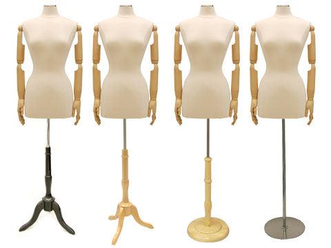 Female Display Dress Form with Arms and Head MM-JFF6/8WARM