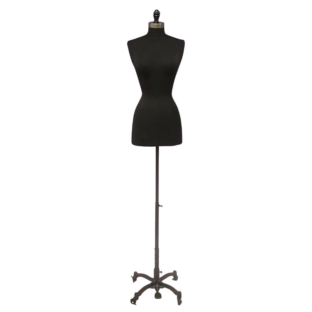 black dress form mannequin Female with Rolling Base 14/16 / Black or creative projects Style:R79DM3867 V-Neckline This CurvyLane Black A-Line