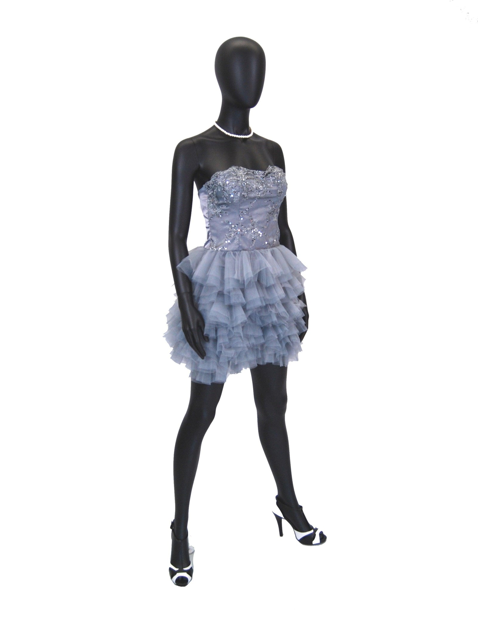 Black Female Egghead Mannequin MM-GF11BK - Mannequin Mall