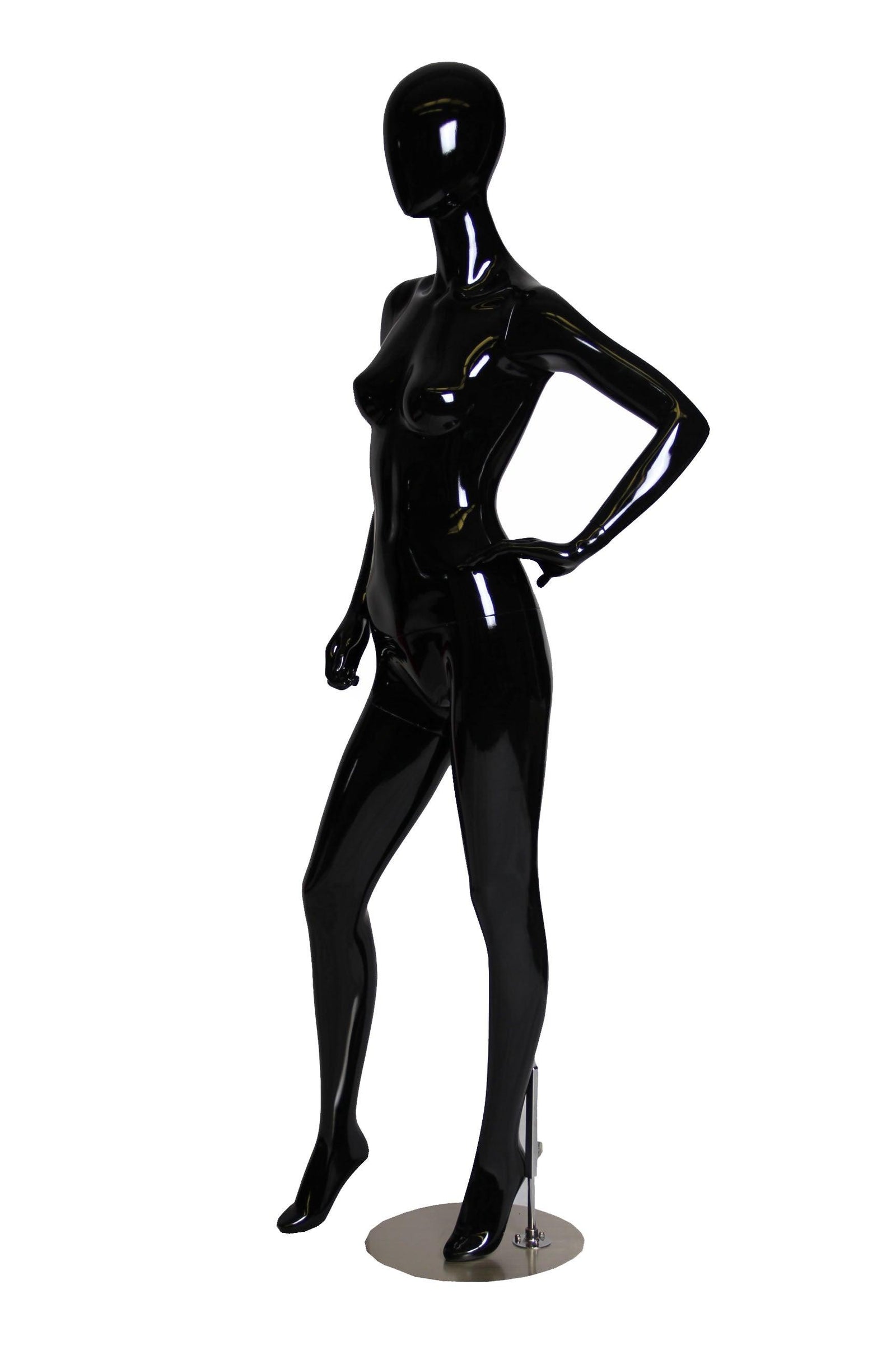 Black Female Egghead Mannequin MM-GF12BK - Mannequin Mall