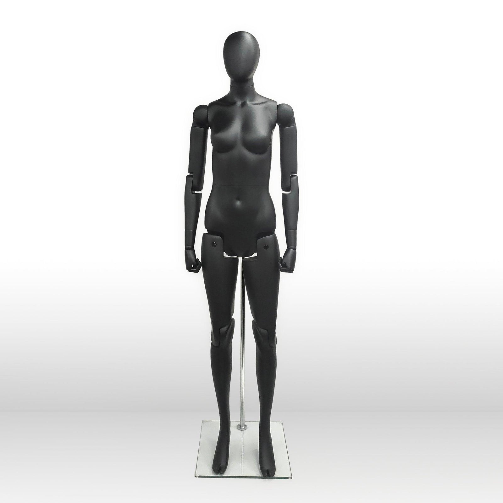 Female Black Abstract Posable Mannequin MM-FM01-BKEG - Mannequin Mall