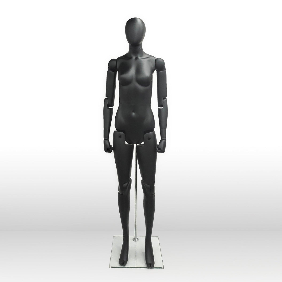 Female Black Abstract Posable Mannequin MM-FM01-BKEG - Mannequin Mall