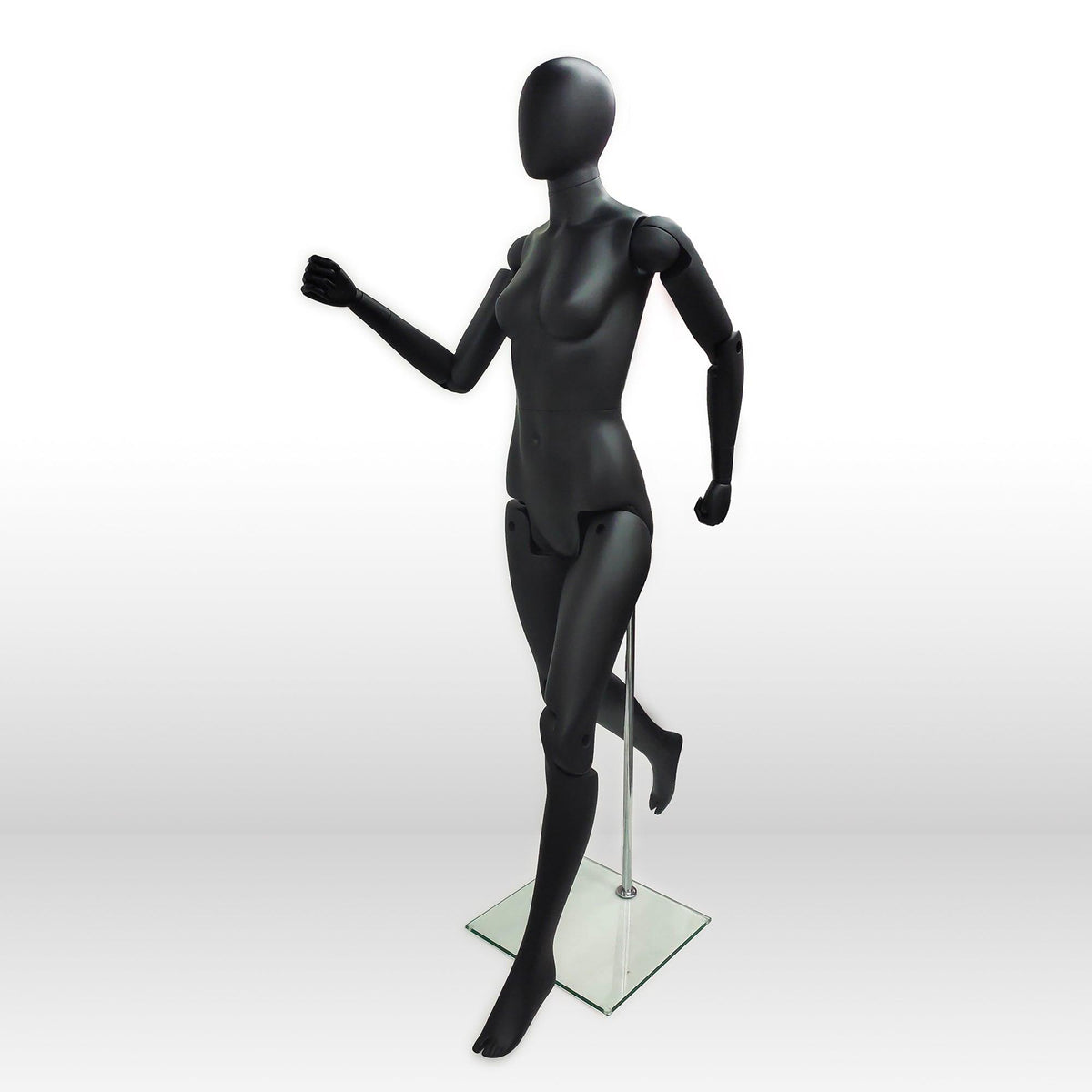 Female Black Abstract Posable Mannequin MM-FM01-BKEG - Mannequin Mall