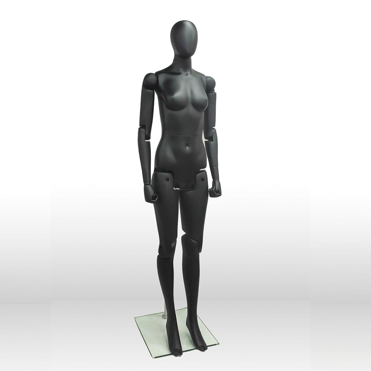 Female Black Abstract Posable Mannequin MM-FM01-BKEG - Mannequin Mall