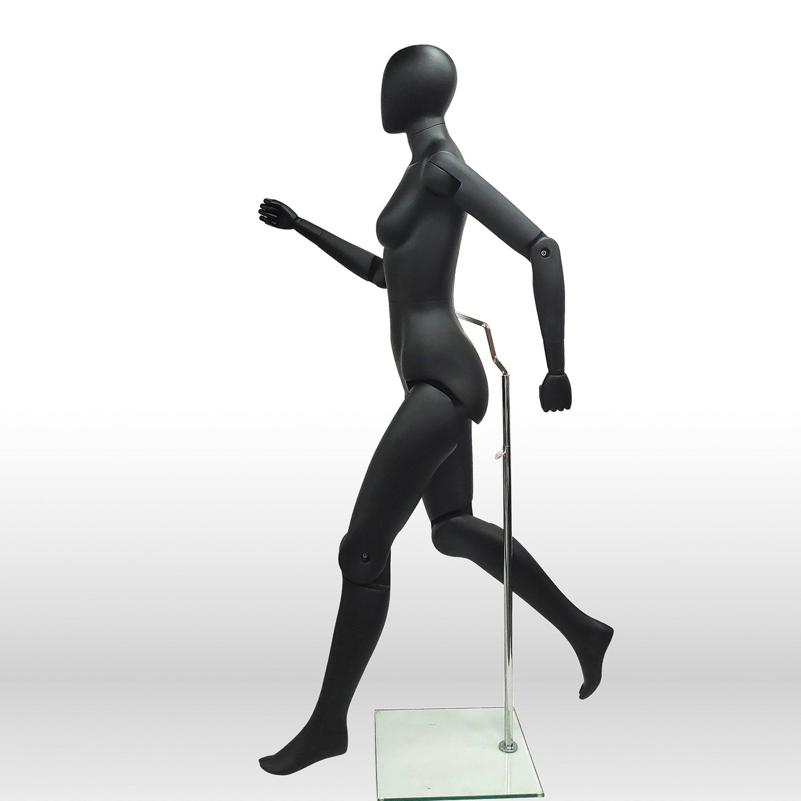 Female Black Abstract Posable Mannequin MM-FM01-BKEG - Mannequin Mall