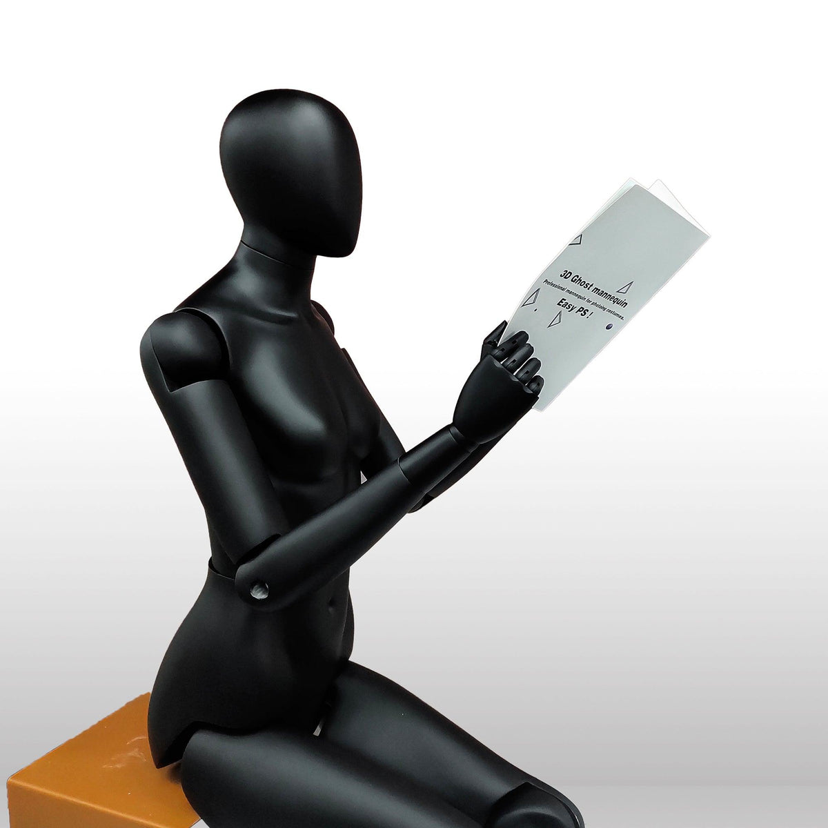 Female Black Abstract Posable Mannequin MM-FM01-BKEG - Mannequin Mall