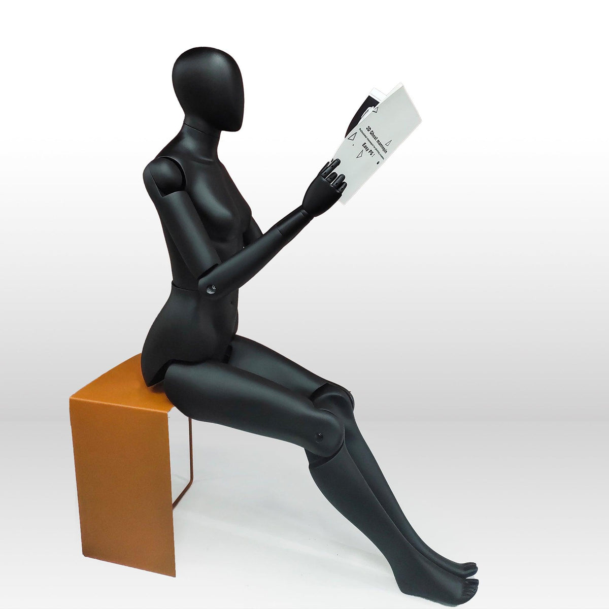 Female Black Abstract Posable Mannequin MM-FM01-BKEG - Mannequin Mall