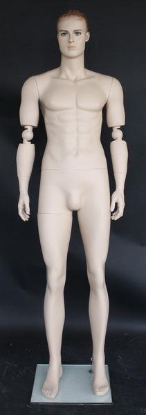 REALISTIC MALE MANNEQUIN WITH MOVABLE ELBOWS MM-SFM20FT - Mannequin Mall