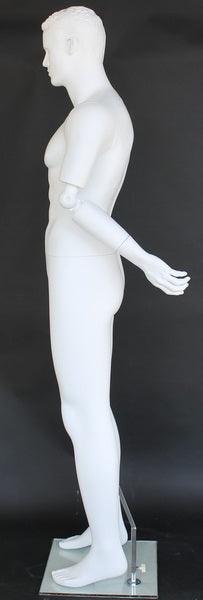 Male White Mannequin with Movable Elbows MM-SFM20WT - Mannequin Mall