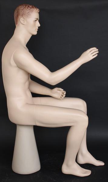 Male Realistic Sitting Mannequin MM-SFM8-FT - Mannequin Mall