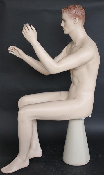 Male Realistic Sitting Mannequin MM-SFM8-FT - Mannequin Mall