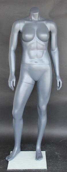 Athletic Sports Headless Female Mannequin MM-STB-1FH-GREY - Mannequin Mall