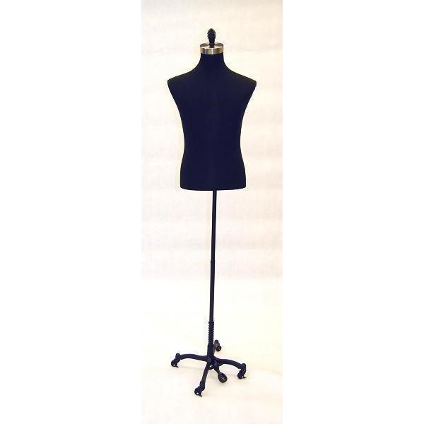 Male Dress Form With Rolling Base Black Rolling Base / Black Male Dress Form With Rolling Base Black Rolling Base / Black
