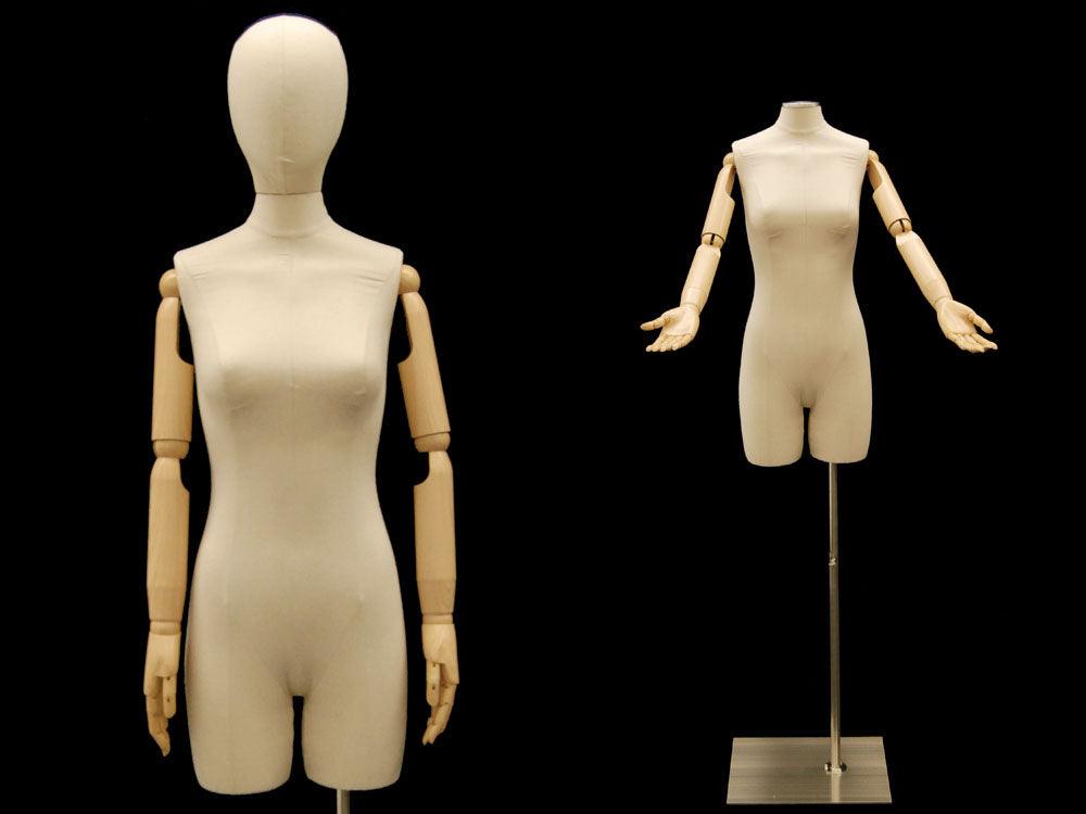 Female Display Dress Form with Arms and Head MM-JF-F2Larm - Mannequin Mall
